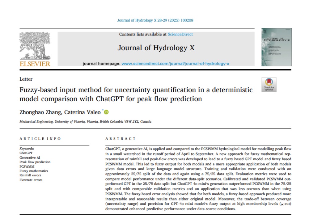 Journal of Hydrology X 论文